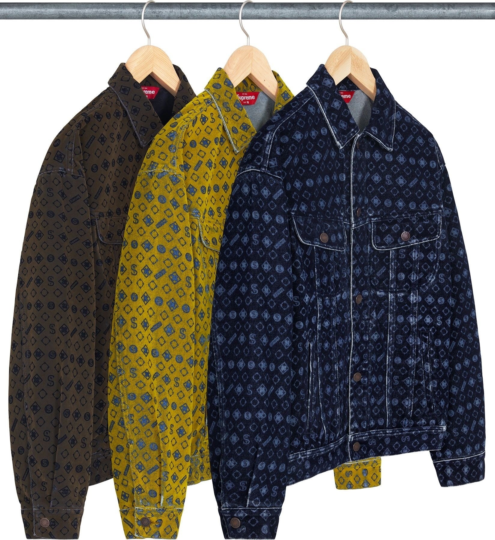 Flocked Denim Trucker Jacket